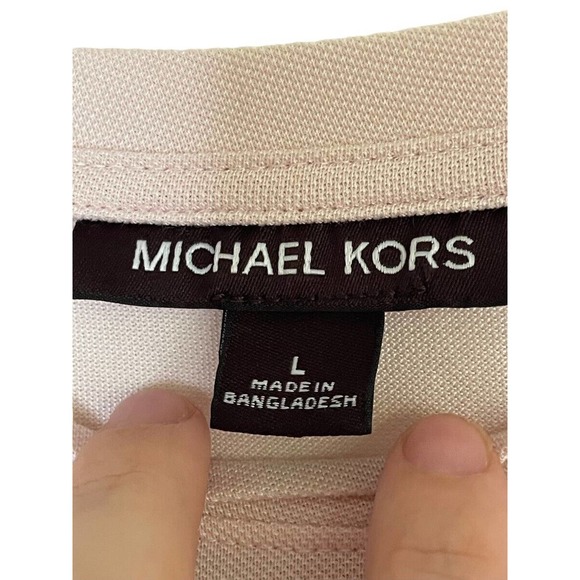 Michael Kors Men's Basic Crew Neck T-Shirt Pink Large with MK Logo - Picture 6 of 9